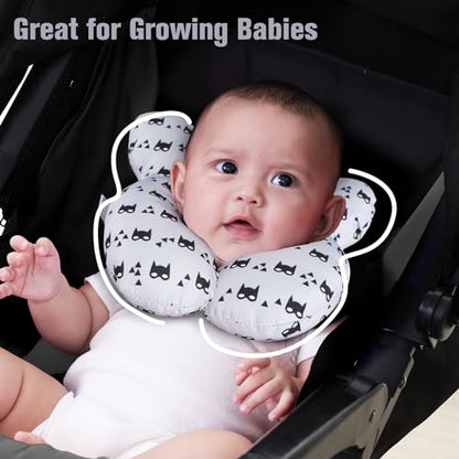 KAKIBLIN Baby Travel Pillow for Head and Neck, Upgraded Baby Support Pillow, Baby Neck Pillows for Car Seat,Pushchair,Travel, Grey - color: Grey
