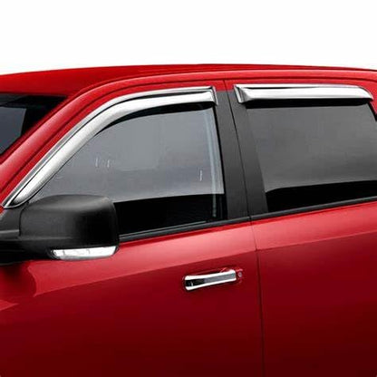 Side Wind Vent Deflector Sun Rain Guards for 14-18 Chevry Silverado/Sierra 1500,15-18 Silverado/Sierra 2500HD&3500HD Double/Extended Cab,4pcs Outside Mount Style Chrome Window Visor 94528Y - size: 14-18 Extended Cab(Chrome)