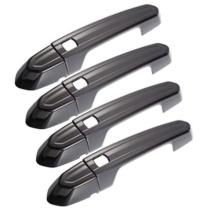 X AUTOHAUX Exterior Outside Door Handle Cover Kit Front Rear Left Right for Cadillac XT4 XT5 XT6 CT4 CT6 CTS ATS XTS 2013-2021 Gloss Black - color: Gloss Black