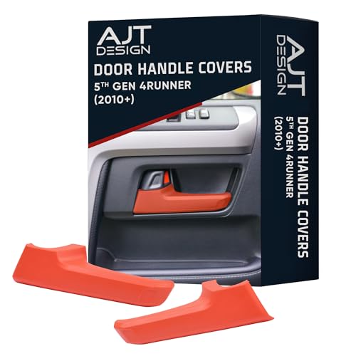 AJT DESIGN Door Handle Covers Compatible with Toyota 4Runner 2010+ (5th Gen) | 5th gen 4runner Chrome Delete | ABS Plastic Front & Back Interior Car Door Handle Cover| Made in USA | Solar Octane - color: Solar Octane