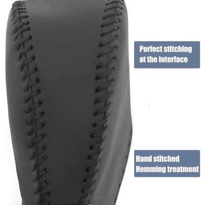 Gear Shift Knob Cover with Black Stitches, Shift Lever Leather Sheath, Replacement for Pathfinder 2013 2014 2015 2016 2017 2018 2019 2020