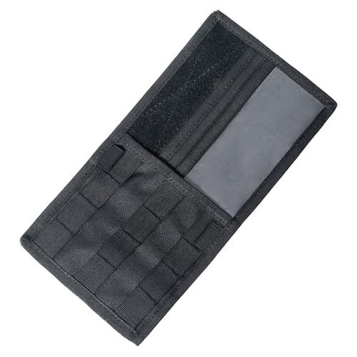 ZIMISI Molle Car Visor Organizer, Tactical Sun Visor Panel Organizer with Elastic Strap, Nylon Sunshade Storage Pouch with Magic Strap for Pen Card Sunglass, Fits for Car, SUV, Truck (Black) - color: Black
