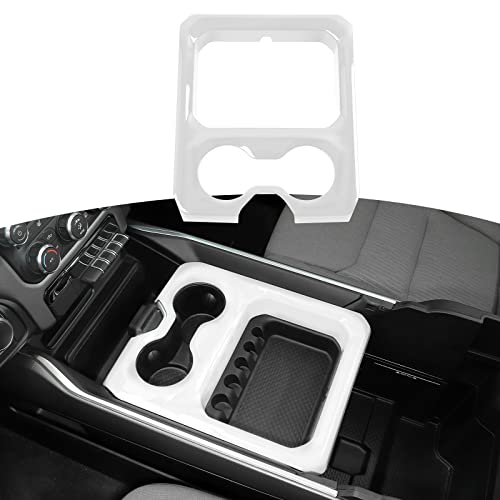 RT-TCZ for RAM Center Console Cup Holder Storage Box Trim Cover White for Dodge RAM 2018-Present White Interior Accessories - color: White