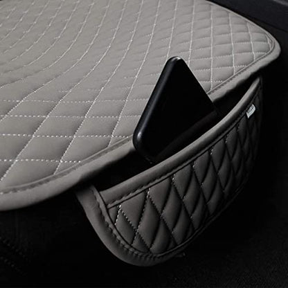 West Llama Pu Leather Car Seat Bottom Covers Protectors Include 1 Pair Front Driver Seat Pad Mat and 1 Rear Bench Cover Universal Fit 90% Vehicles,Gray - color: A-Gray, size: Universal Fit - Full Set
