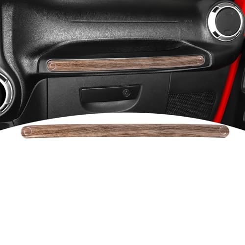 for Jeep JK Passenger Handle Trim Cover for Jeep Wrangler JK JKU 2011-2017 Brown Wood Grain Interior Accessories 1pc - color: Brown