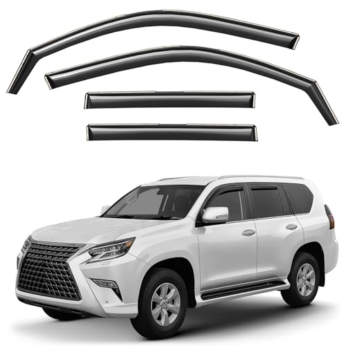 Window Deflectors Smoke Tinted in-Channel Side Window Vent Visor Deflectors Rain Guards Compatible with Lexus GX 2010-2023 - 4 pcs. GW0957 - color: For GX 10-23