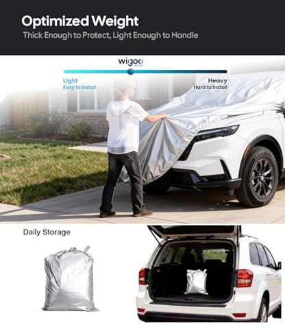 Wigoo Honda CR-V Car Cover Accessories 1997-2026, Custom Fit Waterproof All Weather Outdoor Indoor Full SUV Cover, Windproof Sun UV Rain Snow Dust Protection, Door Zipper, Reflective Strips - size: For Honda Crv (1997-2026)