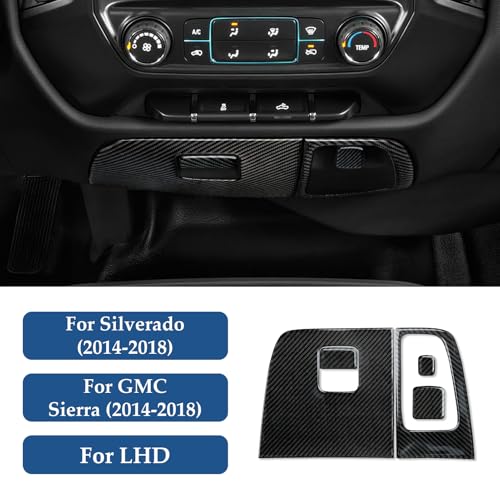 Car Carbon Fiber Decal Center Console Lower Panel Sticker Cover Interior Trim Decal for Chevrolet Silverado/GMC Sierra 1500 2500HD 3500HD 2014-2018 Accessories - color: Center Console Lower Panel