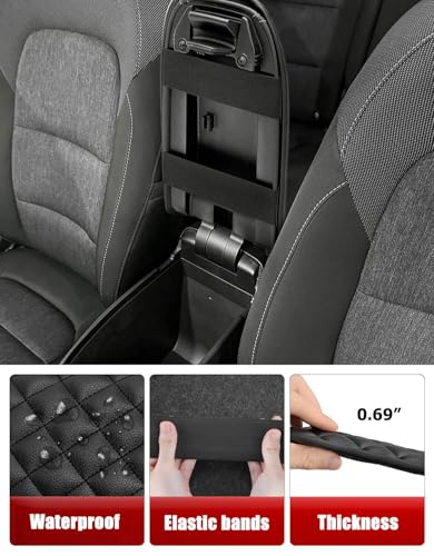 KBH Center Console Armrest Cover for 2020-2026 Ford Escape & 2021-2026 Bronco Sport CX430, PU Leather Trim, Middle Console Protector Arm Rest Pad, Black