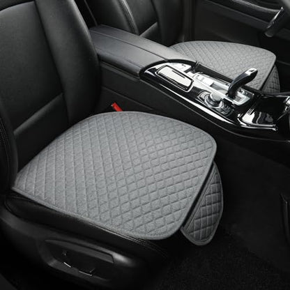 West Llama Linen Car Seat Covers,Bottom Seat Covers for Cars Include 2 Piece Front Driver Seat Pad Mat Universal Fits 90% Vehicles,SUVs,Cars,Sedans(2Piece-Gray) - color: B-Gray, size: 2 Front Bottom Seat Covers