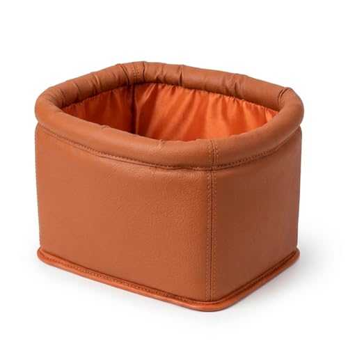 Leather Car Trash Can, Luxury Car Organizer, Leakproof Garbage Can for Car and Trucks, Brown - color: Brown