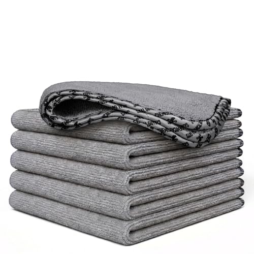 Chemical Guys AllSwipe Multi-Purpose Microfiber Towels for Cars Microfiber Cleaning Cloth Gray Drying Towels Car Detailing for Wash Interior and Glass, 14 x 12 Inch - 6 Pack - size: 6 Pack
