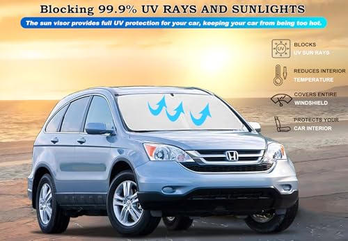 Windshield Sun Shade for Honda CR-V 2007 2008 2009 2010 2011 Front Window Shade - Sun Visor Protector Honda CRV Accessories Foldable Sunshade Blocks UV Rays Keeps Your Car Cooler - size: for CR-V 2007-2011
