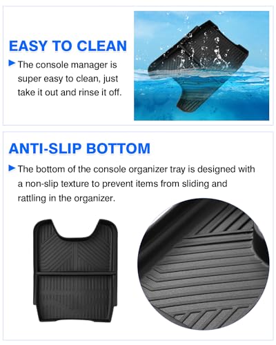 Autorder Lower Console Organizer Tray for 2023-2025 2026 Honda HRV Accessories - Center Console Bottom Storage Insert Tray - ABS Black - size: 2023+ HR-V Bottom Organizer