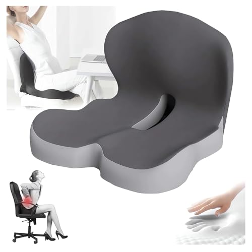 Memory Foam L-Shaped Integrated Seat Cushions for Car Truck Driver Ergonomic L Shape Lumbar Cushion Sciatica Back Pain Relief Office Chair Butt and Back Support Pillow Long Driving Booster Seat (B1) - color: B1