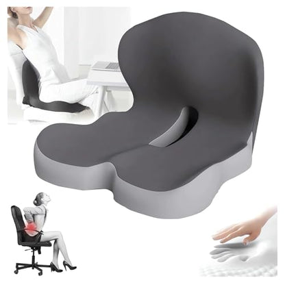 Memory Foam L-Shaped Integrated Seat Cushions for Car Truck Driver Ergonomic L Shape Lumbar Cushion Sciatica Back Pain Relief Office Chair Butt and Back Support Pillow Long Driving Booster Seat (B1) - color: B1