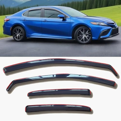 in-Channel Window Visors Rain Guards for Toyota Camry 2018-2024 Window Wind Deflectors Sun Visor Vent Shades Smoke Tinted - size: For Camry 2018-2024