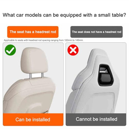 Car Seat Tray Table, Foldable Travel Tray for Rear Passenger Seat, Car Food Trays for Eating, Car Computer Desk, for Writing Laptop Dining Food Drink Work