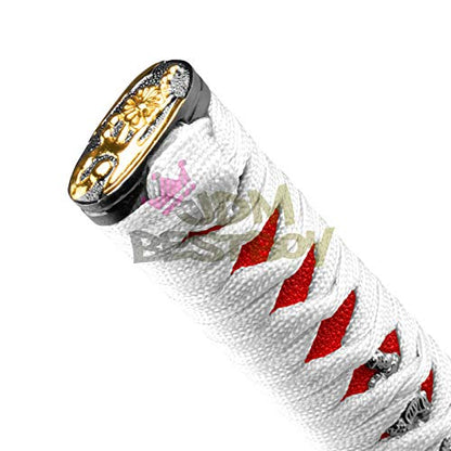 JDMBESTBOY Samurai Sword White Red Shift Knob Shifter Alloy Katana Adapters Universal 20cm - color: White Red, size: 20cm