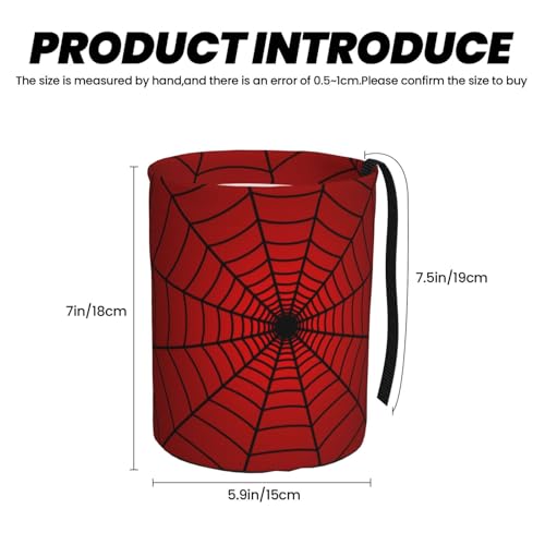 Red Spider Web Car Trash Can Small Portable Car Garbage Bag for Back Front Seat RV's Camping Accessories - color: Red Spider Web