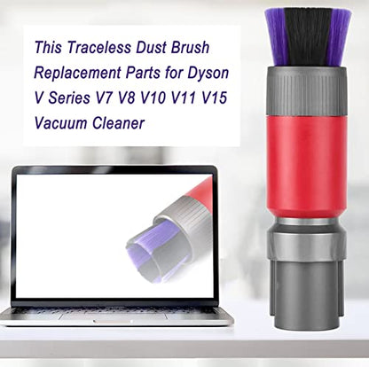 Traceless Scratch-Free Dusting Brush Compatible with Dyson V7, V8, V10, V11, V12, V15 Gen5 detect and Gen5 outsize Vacuum Cleaners Features handy self-cleaning soft bristles, Soft Bristle Dust Brush