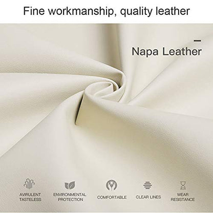 LUNDA Luxury Car Neck Pillow Car Travel Neck Rest Pillows Seat Cushion Support Napa Leather for Mercedes Benz S-Class headrest （Beige） - color: Beige