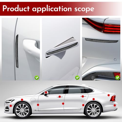 4PCS Car Door Anti-Collision Strip, Car Door Edge Guards, Carbon Fiber Auto Edge Guard Protection Trim, Auto Exterior Accessories Bumper Protector Strips Trim Cover Fit for Most Vehicles