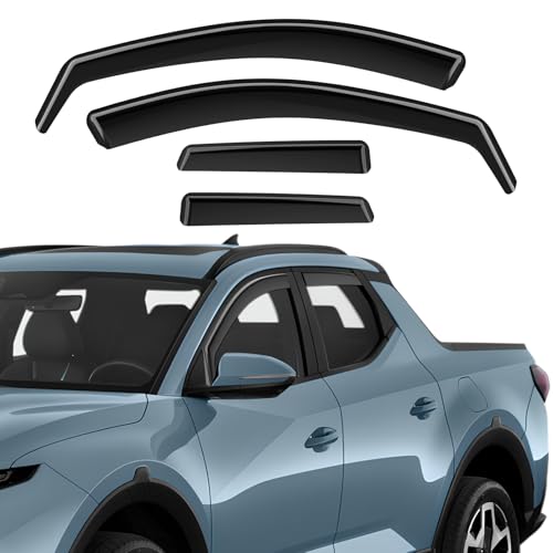 in-Channel Rain Guards Compatible with Hyundai Santa Cruz 2022 2023 2024 2025 2026, Durable Side Window Deflectors Sun Wind Deflector 2022-2026 Santa Cruz Rain Guard Black 4PCS - size: 2022-2024 Hyundai Santa Cruz (In-Channel)