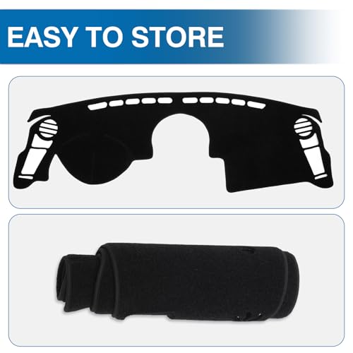 KUST Black Dash Cover Compatible with 2010-2013 Kia Soul Polyester Dashboard Cover Left Hand Drving Dash Carpet Non-Slip Dash Protector Interior Accessories for Soul Custom Fit Dash Mat No Glare - size: Soul 10-13(black)