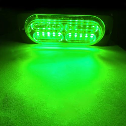 4PCS Strobe Lights for Truck 12-24V 20 LED Slim Surface Mount Emergency Flashing Lights for Vehicles for Car Truck Vehicle SUV ATV, Caution Hazard Warning Light IP68 Waterproof (Green) - color: Green