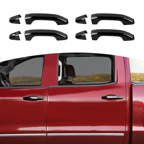 for Silverado Door Handle Cover Trim for Chevy Silverado/Tahoe for GMC Sierra/Yukon 2014-2018 Black Exterior Accessories 4pcs - color: Black