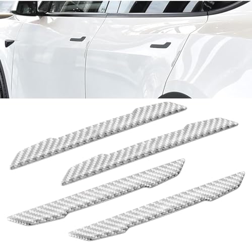 Door Protector Edge Guards Compatible with Tesla Model 3 Y X S Anti-Collision Bumper Guard Strip Carbon Fiber Exterior Wrap Trim Cover Strips Accessories (Silver) - color: Silver