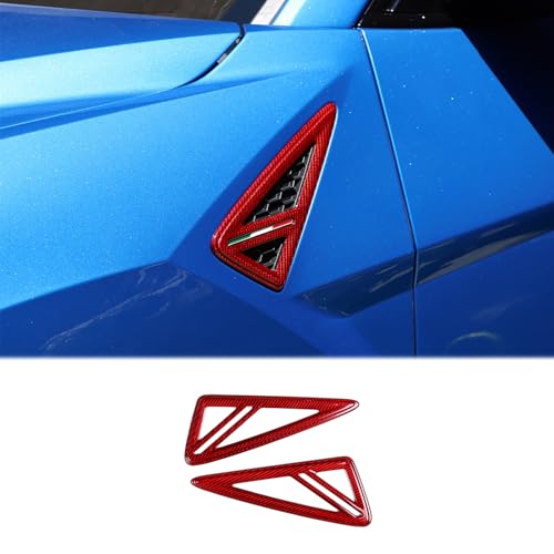 Fender Side Vents Cover Trim Compatible with Lamborghini Urus 2018-2023,Real Carbon Fiber Side Wing Cover Decorative Exterior Accessories (Red) - color: Red