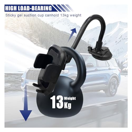 LAINLOY Car Phone Holder Mount, 12 Inch Gooseneck Long Arm Cell Phone Holder, Windshield Window, Dashboard Anti-Shake Handsfree Stand with Strong Suction Cup, Fit for Most iPhone (L005L) - color: L005L