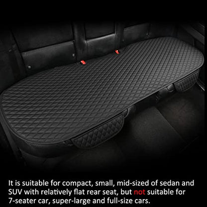 West Llama Pu Leather Car Seat Bottom Covers Protectors Include 1 Pair Front Driver Seat Pad Mat and 1 Rear Bench Cover Universal Fit 90% Vehicles,Black - color: A-Black, size: Universal Fit - Full Set
