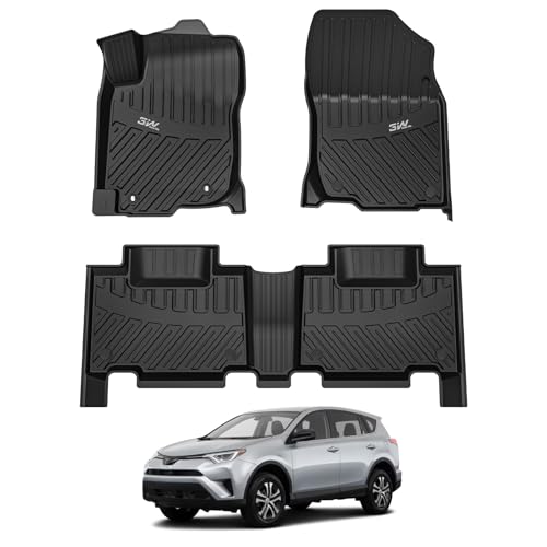 3W Floor Mats Fit Toyota RAV4 2013-2018 (Nor for Hybrid or Prime), TPE All Weather Custom Fit Floor Liner for Toyota RAV 4 LE/XLE/SE/Limited/Platium Car Liners, Black - size: 3. Toyota RAV4|13-18|Floor Mats