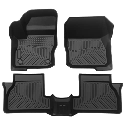All Weather Floor Mats for 2012-2018 Ford Focus, Floor Mats Fits 1st & 2nd & Row, 3D Anti-Slip Waterproof TPE Rubber Protector Car Mats Full Set Liners - color: 2012-2018 Ford Focus