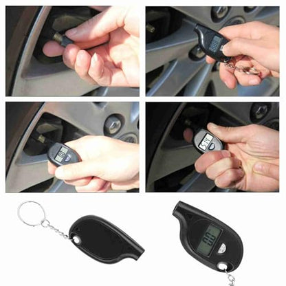 Acouto Digital Tire Pressure Gauge 5-150PSI, Mini Digital LCD Tire Gauge for Tire Pressure, Tyre Air Pressure Gauge Tester with Keychain, PSI, Kpa, Bar, Kg/cm²