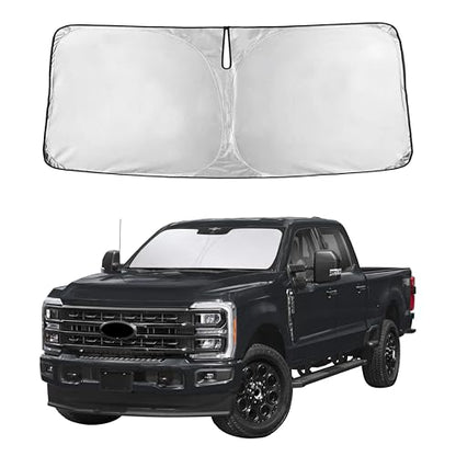 Autovir Windshield Sun Shade Fit for 2017-2024 2025 2026 Ford F250 Sun Shade, Front Window Sun Visor, UV Protection, Heat Blocker, Foldable Car Accessories - size: For Ford F250 2017-2026