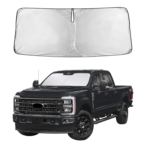 Autovir Windshield Sun Shade Fit for 2017-2024 2025 2026 Ford F250 Sun Shade, Front Window Sun Visor, UV Protection, Heat Blocker, Foldable Car Accessories - size: For Ford F250 2017-2026