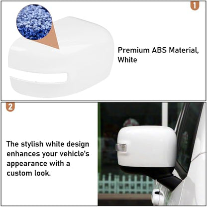 Moonlinks Compatible with Jeep Renegade Right Passenger Side Mirror Cover Replacement 2015 2016 2017 2018 2019,White Right Side Clip-on Mirror Cap With Turn Signal Light Replaces for 5UW61TZZAA - color: Right White