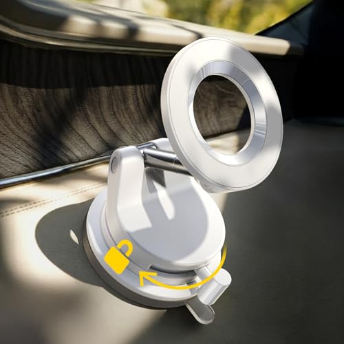 LISEN for Magsafe Car Mount, Cell Phone Holders for Your Car, Magnetic Car Accessories for Women Men Jeep Truck, Vacuum Gifts for iPhone 17 Pro Max 16 15 14 13 12, Samsung S25, Pearl White - color: Pearl White