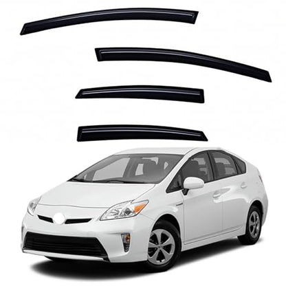 Window Visors Rain Guards fits 2010-2015 Prius (EXCLUDES Prius V & Prius C), Out-Channel Window Wind Deflectors Vent Shades Accessories, Dark Smoke 4 Pcs, 2011 2012 2013 2014 - size: 2010-2015 Prius (EXCLUDES V & C )