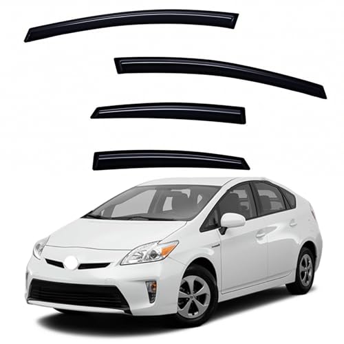 Window Visors Rain Guards fits 2010-2015 Prius (EXCLUDES Prius V & Prius C), Out-Channel Window Wind Deflectors Vent Shades Accessories, Dark Smoke 4 Pcs, 2011 2012 2013 2014 - size: 2010-2015 Prius (EXCLUDES V & C )