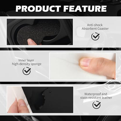5-in-1 Car Armrest Storage Box,Multifunctional PU Leather Organizer with Phone Holder & Cup Holder & Side Pockets,Universal Car Armrest Cushion Fit for Most Cars SUVs