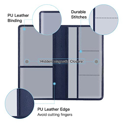 Valardoh Premium Car Registration and Insurance Card Holder, Car Document Holder for Cards, Driver License & other Essential Documents (Deep Blue) - color: Deep Blue