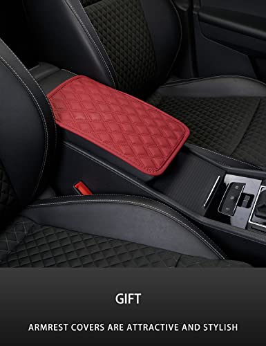 Car Floor Mats, Luxury Faux Leather Automotive Floor Mats All Weather for Cars Truck SUV (4 Pieces,Wine Red) - color: Burgundy