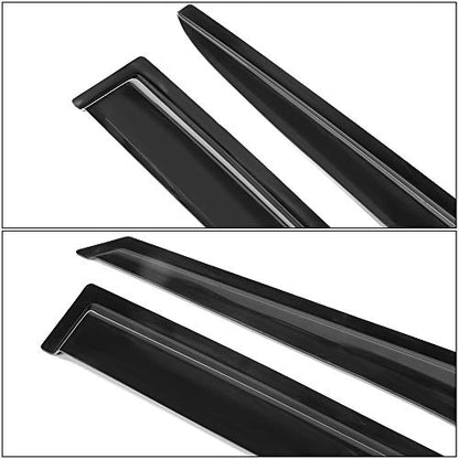 IKON MOTORSPORTS Out Channel Window Visors Compatible with 2011-2018 Hyundai Veloster, Dark Smoke Slim Style Acrylic Car Rain Sun Window Shade Guard Visor