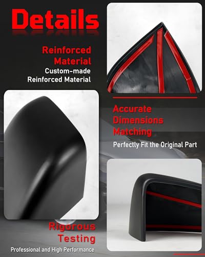 Side Mirror Caps Cover Compatible with Tesla Model Y 2021 2022 2023 2024 Matte Black Mirror Covers - color: Model Y Matte Black Mirror Covers