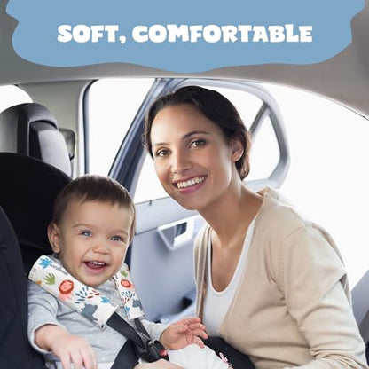 Car Seat Strap Covers for Babies Soft Car Seat Belt Covers, Mink Car Seat Straps Shoulder Pads for Boys and Girls, Blue - color: Blue
